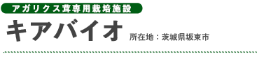 アガリクス茸専用栽培施設 キアバイオ 所在地：茨城県坂東市